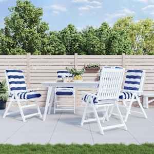 Blazine za stole 4 kosi modro bele črte oxford tkanina