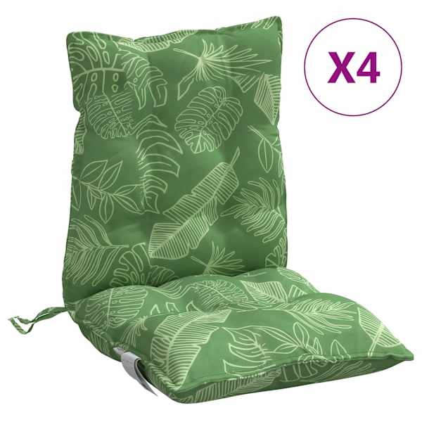 vidaXL madala seljatoega toolipadjad 4 tk, lehemuster, oxford kangas