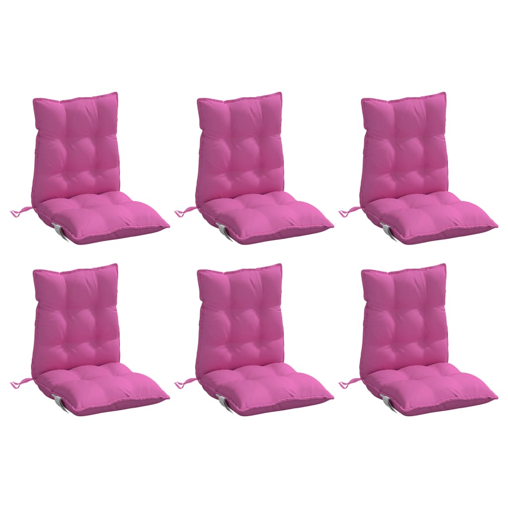 vidaXL Stoelkussens 6 st lage rug oxford stof roze, foto 4