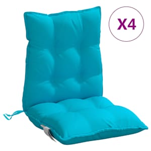 vidaXL madala seljatoega toolipadjad 4 tk, t&uuml;rkiissinine, kangas