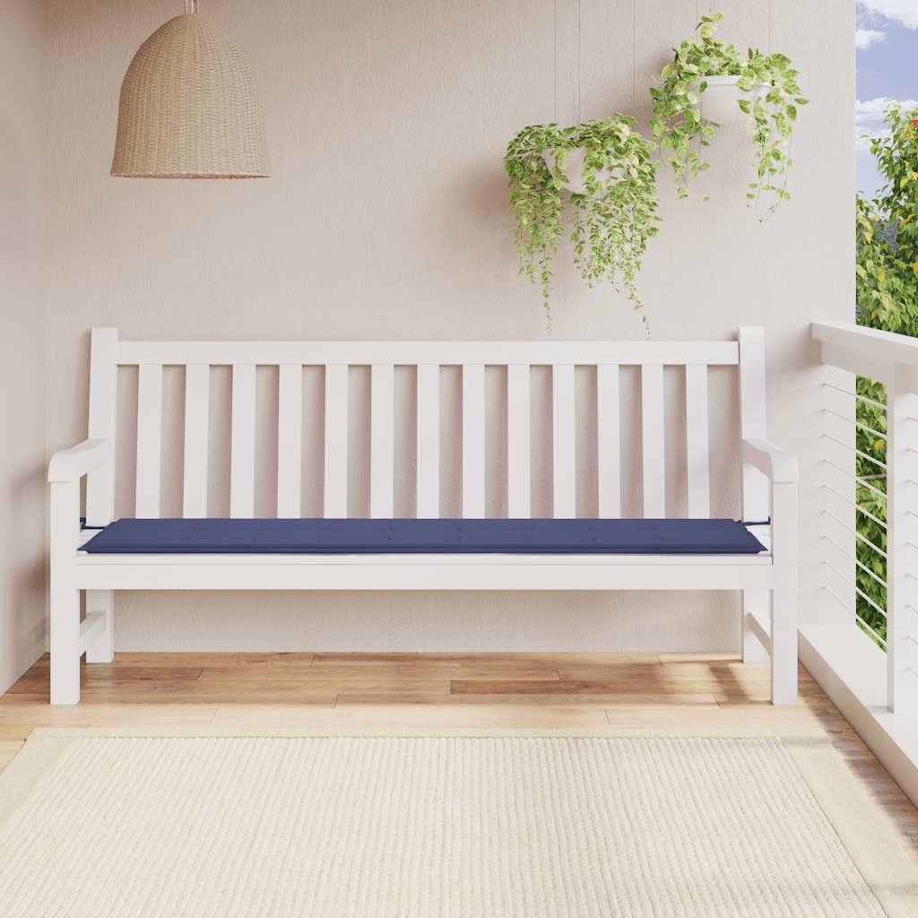 vidaXL Pernă de bancă de grădină bleumarin, 200x50x4 cm, textil oxford