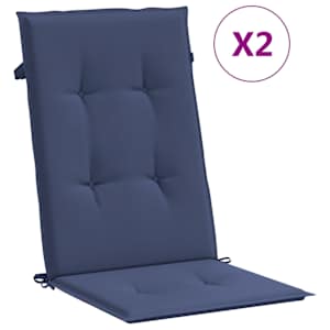 Podušky na židli s vysokým opěradlem 2ks námořnická modř textil - obrázek 2