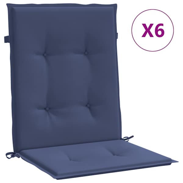 vidaXL madala seljatoega padjad 6 tk, tumesinine, kangas