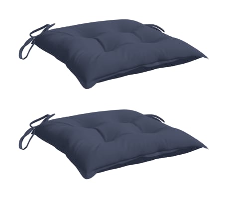 vidaXL Stuhlkissen 2 Stk. Marineblau 40x40x7 cm Oxford-Gewebe