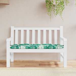 Blazina za vrtno klop vzorec listov 120x50x7 cm oxford tkanina