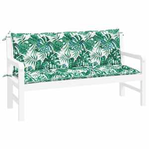 Podušky na zahradní lavici 2 ks vzor listů 150x50x7 cm oxford - obrázek 3