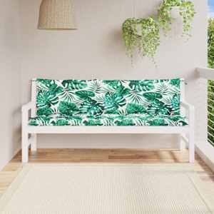 Podušky na zahradní lavici 2 ks vzor listů 180x50x7 cm oxford - obrázek 1