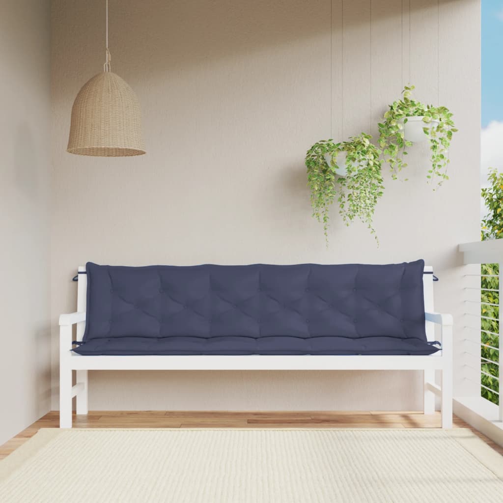 vidaXL Perne bancă de grădină 2buc. bleumarin 200x50x7cm textil oxford