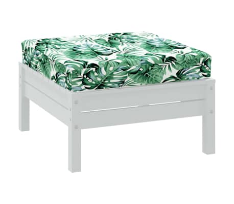 vidaXL Podu&scaron;ka na palety vzor listů 60x60x9,5 cm oxfordsk&aacute; l&aacute;tka