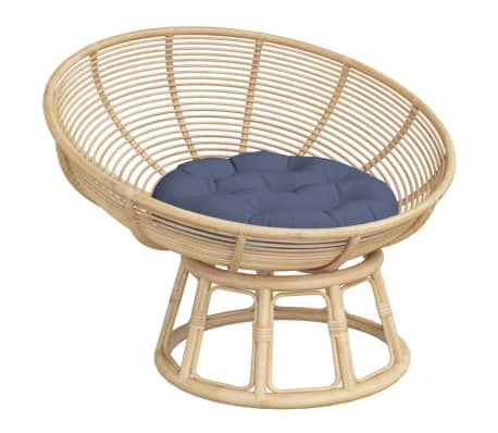 vidaXL Coj&iacute;n redondo de tela Oxford azul marino &Oslash; 60x11 cm