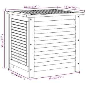 Zahradní úložný box s lamelami 60 x 50 x 56 cm masivní akácie - obrázek 12