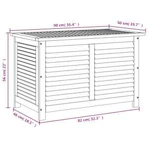Zahradní úložný box s lamelami 90 x 50 x 56 cm masivní akácie - obrázek 12
