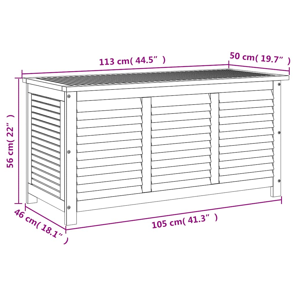 Garden Storage Box with Louver Outdoor Patio Furniture Solid Wood Acacia vidaXL - Picture 29 of 48