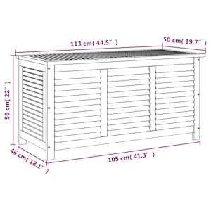 Zahradní úložný box s lamelami 113 x 50 x 56 cm masivní akácie - obrázek 12