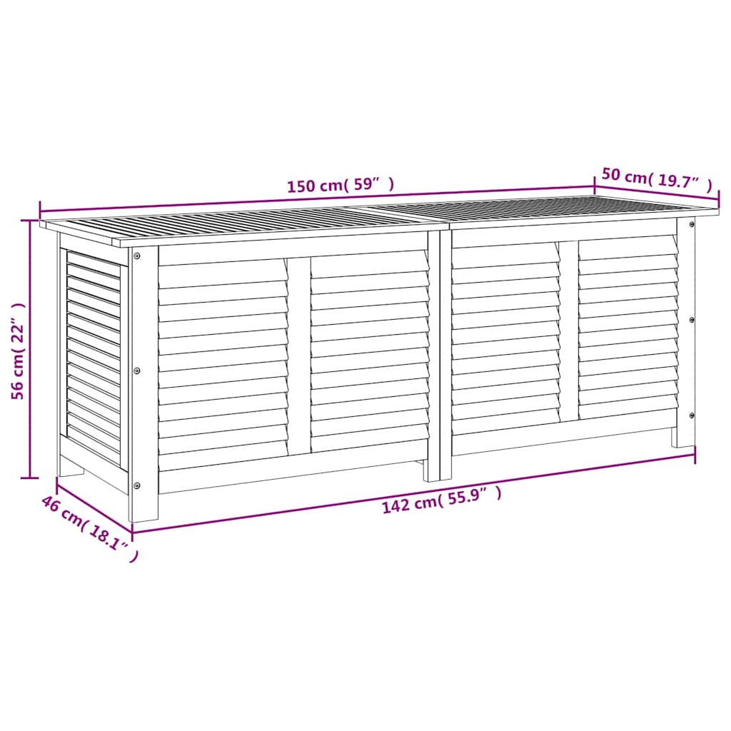 Garden Storage Box with Louver Outdoor Patio Furniture Solid Wood Acacia vidaXL - Picture 40 of 48