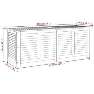 Zahradní úložný box s lamelami 150 x 50 x 56 cm masivní akácie - obrázek 12