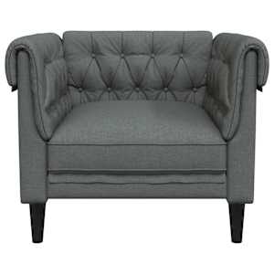 Křeslo Chesterfield tmavě šedé textil - obrázek 4