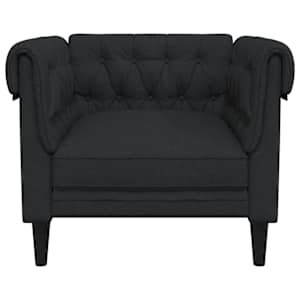 Křeslo Chesterfield černé textil - obrázek 4
