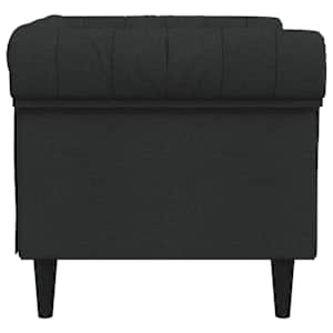 Křeslo Chesterfield černé textil - obrázek 5