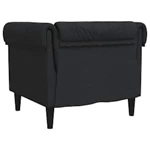 Křeslo Chesterfield černé textil - obrázek 6