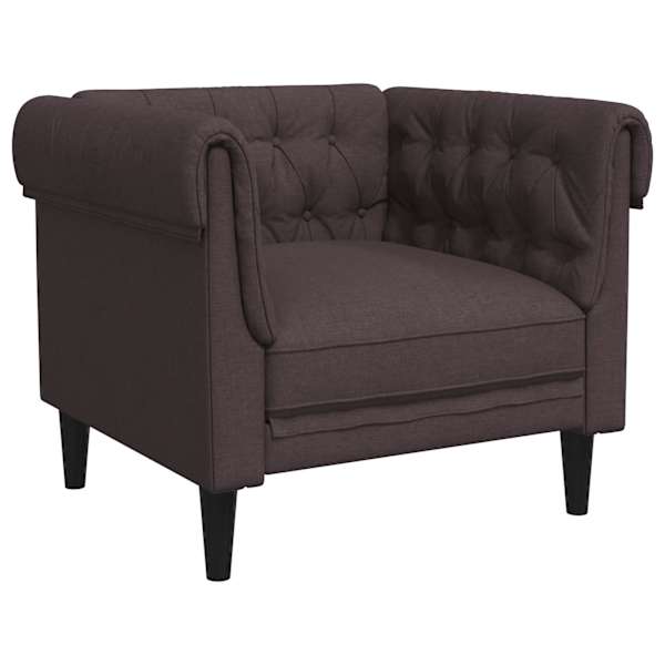 vidaXL Chesterfield tugitool, tumepruun, kangas