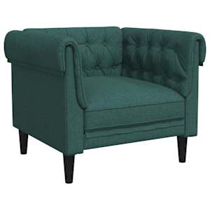 Křeslo Chesterfield tmavě zelené textil - obrázek 2