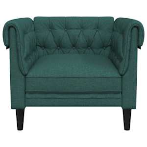 Křeslo Chesterfield tmavě zelené textil - obrázek 4