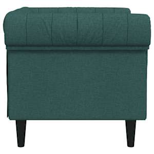 Křeslo Chesterfield tmavě zelené textil - obrázek 5