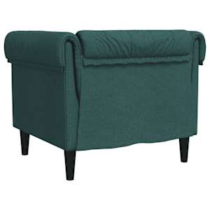 Křeslo Chesterfield tmavě zelené textil - obrázek 6