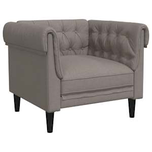 vidaXL Chesterfield tugitool, pruunikashall, kangas