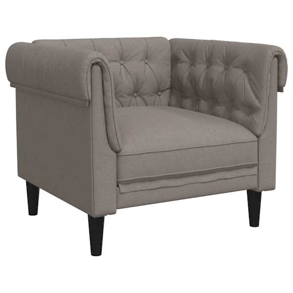 vidaXL Chesterfield tugitool, pruunikashall, kangas