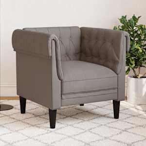 Křeslo Chesterfield taupe textil - obrázek 1