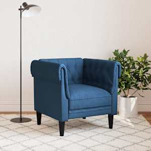 Křeslo Chesterfield modré textil - obrázek 3