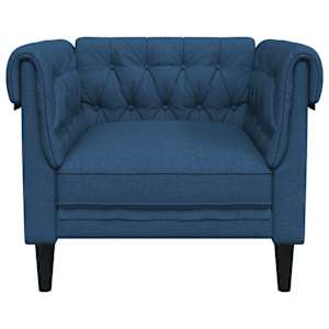 Křeslo Chesterfield modré textil - obrázek 4