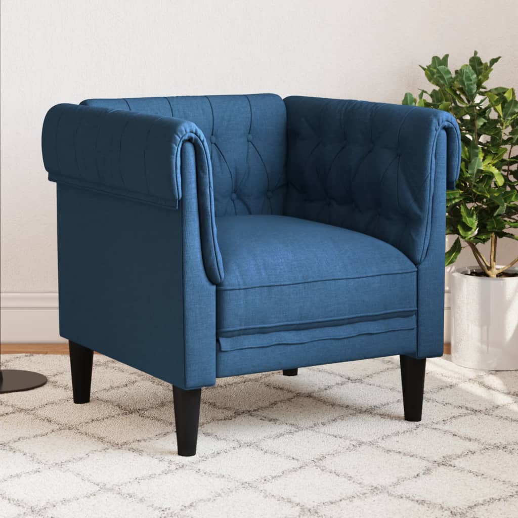 vidaXL Chesterfield-Sessel Blau Stoff