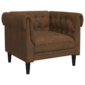 Křeslo Chesterfield hnědé textil - obrázek 2