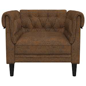 Křeslo Chesterfield hnědé textil - obrázek 4