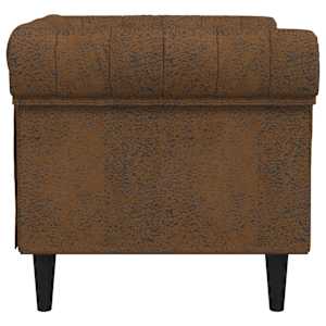 Křeslo Chesterfield hnědé textil - obrázek 5