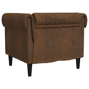 Křeslo Chesterfield hnědé textil - obrázek 6
