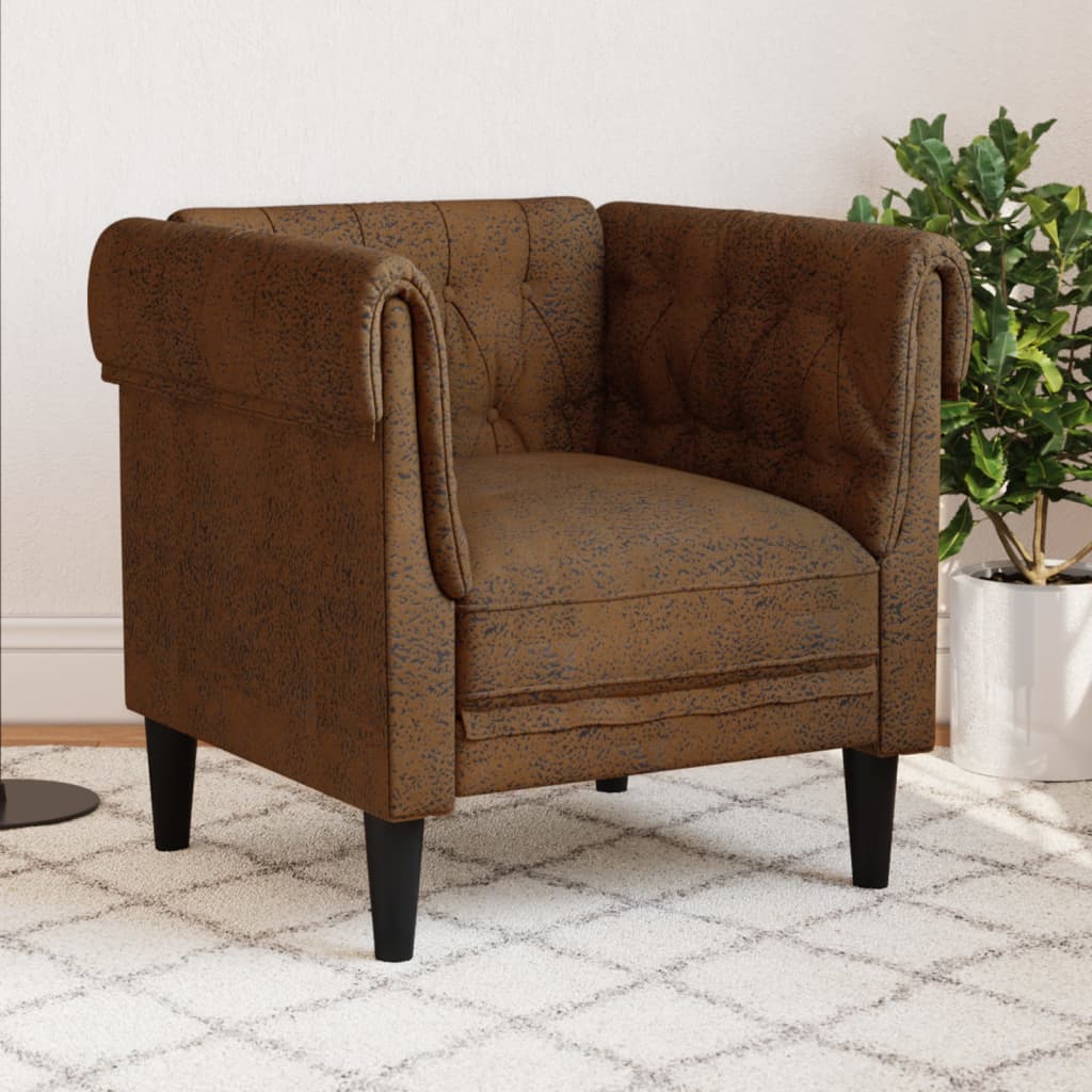 vidaXL Chesterfield-Sessel Braun Stoff