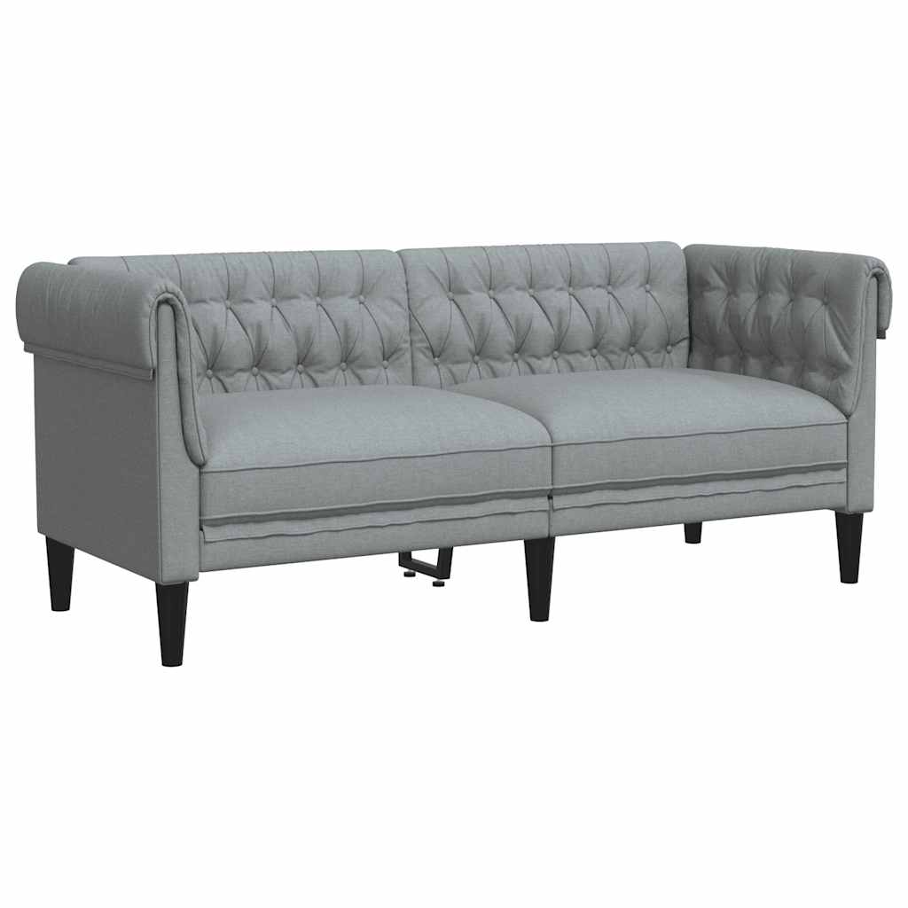 vidaXL Chesterfield pohovka 2místná světle šedá textil