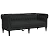 vidaXL Chesterfield 2-kohaline diivan, must, kangas