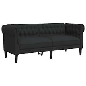 vidaXL Chesterfield 2-kohaline diivan, must, kangas
