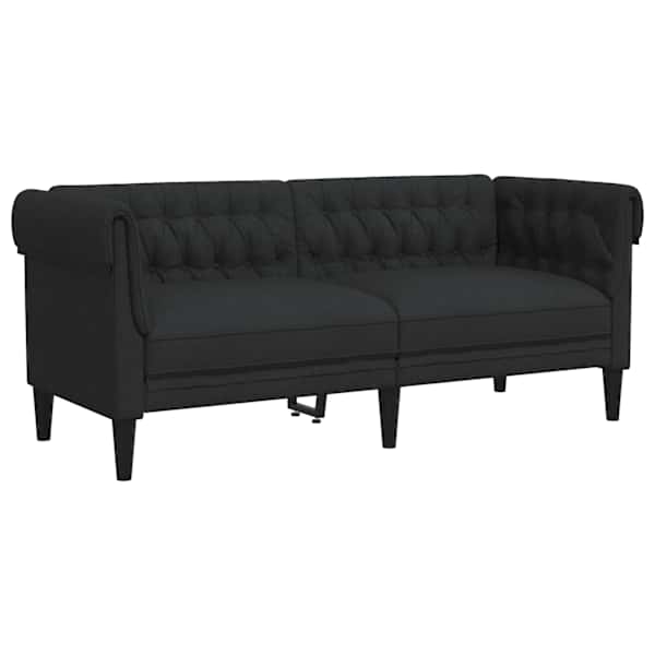 vidaXL Chesterfield 2-kohaline diivan, must, kangas