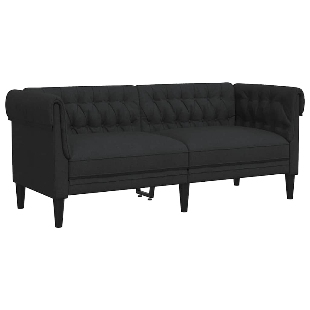 vidaXL Chesterfield pohovka 2místná černá textil