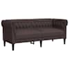vidaXL Chesterfield 2-kohaline diivan, tumepruun, kangas