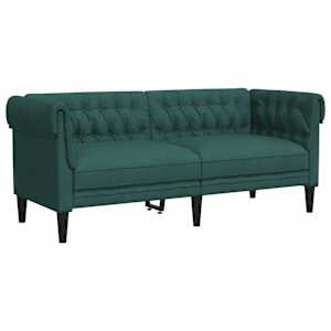 vidaXL Chesterfield 2-kohaline diivan, tumeroheline, kangas