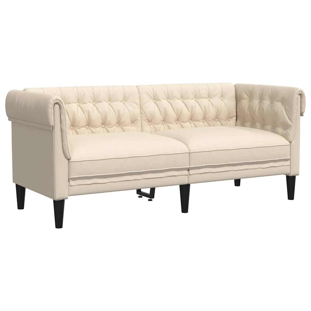 vidaXL Chesterfield pohovka 2místná len