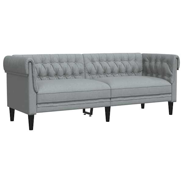 vidaXL Chesterfield 3-kohaline diivan, helehall, kangas