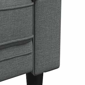 Chesterfield pohovka 3místná tmavě šedá textil - obrázek 7